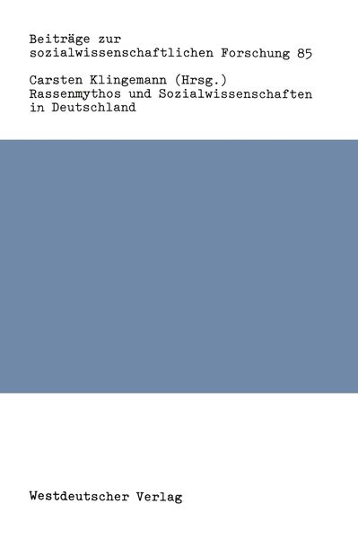 Produktbild: Rassenmythos und Sozialwissenschaften in Deutschland