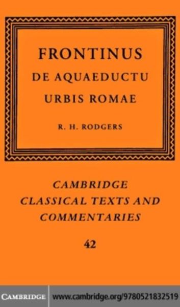 Produktbild: Frontinus: De Aquaeductu Urbis Romae