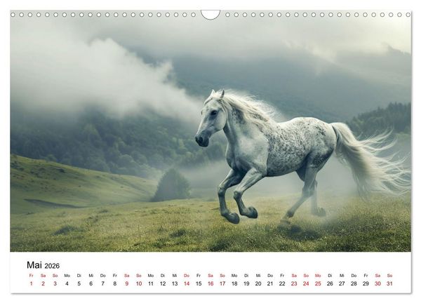 Produktbild: Wilde M&auml;hnen: Ein Jahr mit Pferden (Wandkalender 2026 DIN A3 quer), CALVENDO Monatskalender