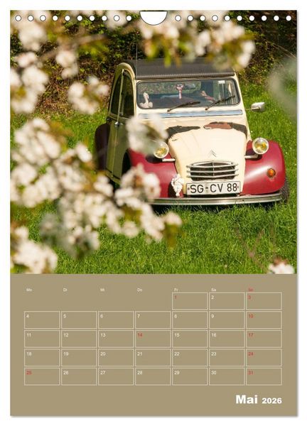 Produktbild: Citro&euml;n 2 CV &ndash; Flower Power (Wandkalender 2026 DIN A4 hoch), CALVENDO Monatskalender
