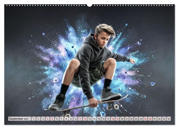 Produktbild: Dimensionen des Skateboarding (Wandkalender 2027 DIN A2 quer), CALVENDO Monatskalender