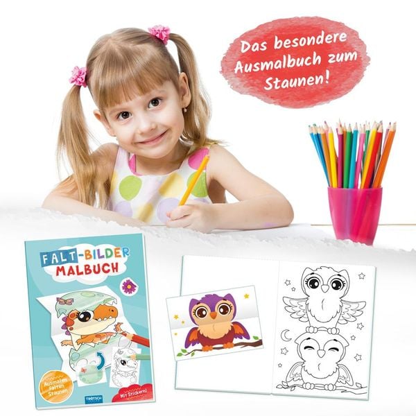 Produktbild: Tr&ouml;tsch Malbuch Faltbilder-Malbuch Dino