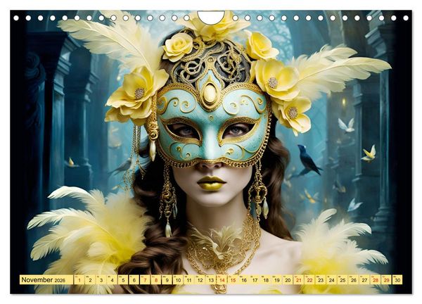 Produktbild: Maskerade Deluxe (Wandkalender 2026 DIN A4 quer), CALVENDO Monatskalender