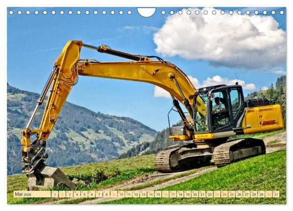 Produktbild: Bagger - kraftvolle Arbeitsmaschinen (Wandkalender 2026 DIN A4 quer), CALVENDO Monatskalender