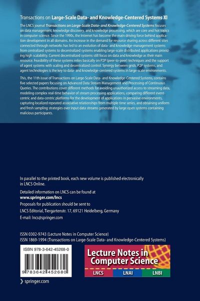 Produktbild: Transactions on Large-Scale Data- and Knowledge-Centered Systems XI