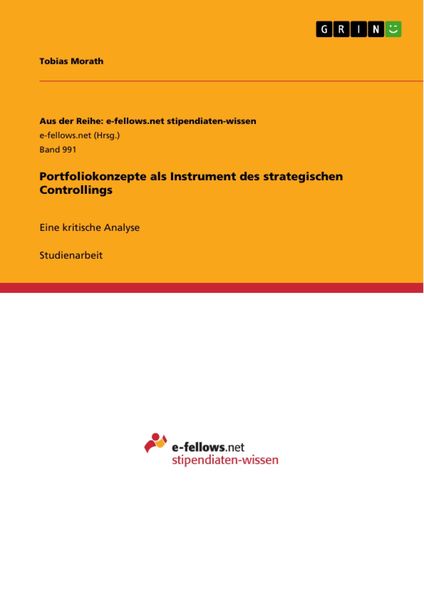 Produktbild: Portfoliokonzepte als Instrument des strategischen Controllings