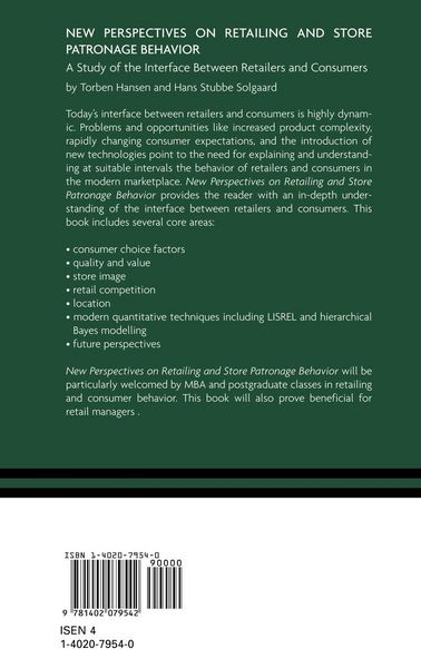 Produktbild: New Perspectives on Retailing and Store Patronage Behavior