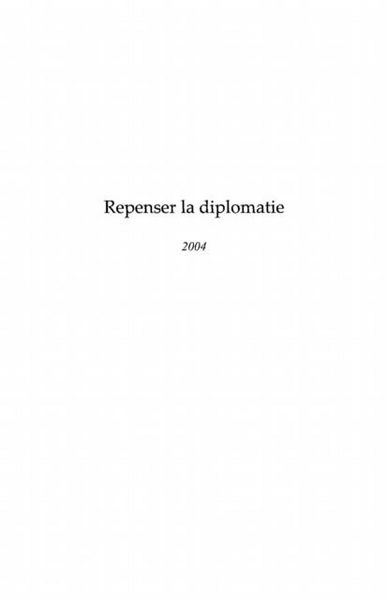 Produktbild: Repenser la diplomatie - 2004