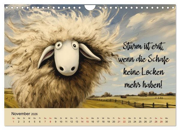 Produktbild: Schafspr&uuml;che (Wandkalender 2026 DIN A4 quer), CALVENDO Monatskalender