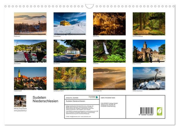 Produktbild: Sudeten Niederschlesien (Wandkalender 2027 DIN A3 quer), CALVENDO Monatskalender