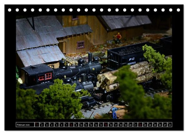Produktbild: Amerikanische Modelleisenbahnen (Tischkalender 2026 DIN A5 quer), CALVENDO Monatskalender