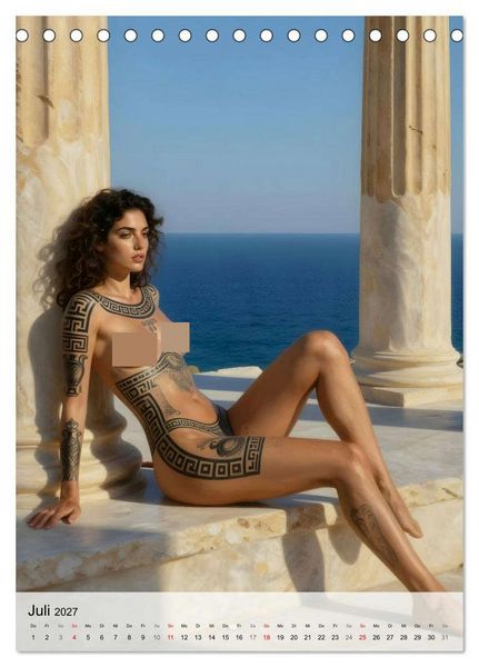 Produktbild: Tattoo Engel (Tischkalender 2027 DIN A5 hoch), CALVENDO Monatskalender