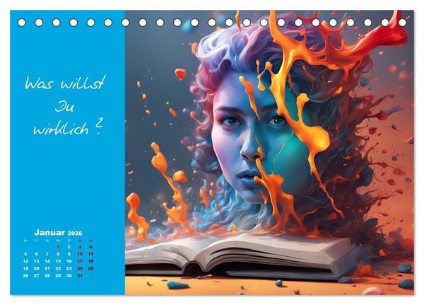 Produktbild: KI Mut - Trau Dich und stell Dir die richtige Frage (Tischkalender 2026 DIN A5 quer), CALVENDO Monatskalender