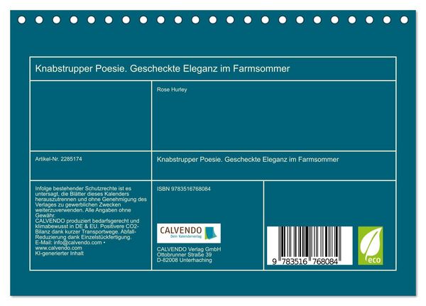 Produktbild: Knabstrupper Poesie. Gescheckte Eleganz im Farmsommer (Tischkalender 2027 DIN A5 quer), CALVENDO Monatskalender