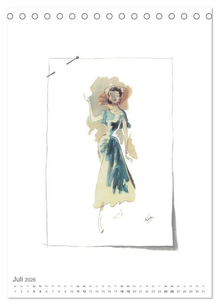 Produktbild: FIGURINEN 2026 - Fashion von 1949 - Originale von Elina Ruffinengo (Tischkalender 2026 DIN A5 hoch), CALVENDO Monatskalender
