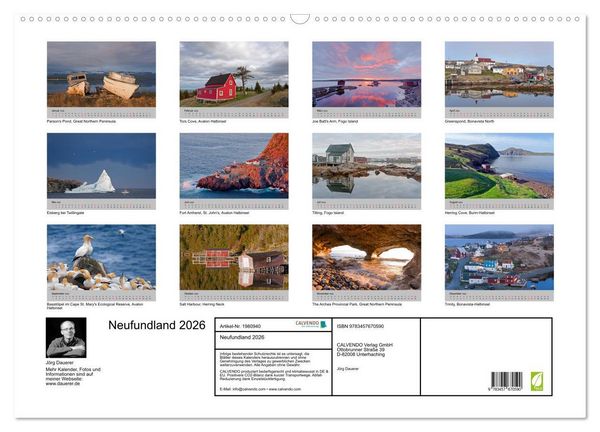 Produktbild: Neufundland 2026 (Wandkalender 2026 DIN A2 quer), CALVENDO Monatskalender