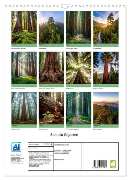 Produktbild: Sequoia Giganten (Wandkalender 2027 DIN A3 hoch), CALVENDO Monatskalender