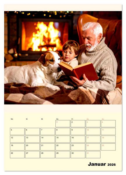Produktbild: Der Familienkalender - Mit Hund durchs Jahr (Wandkalender 2026 DIN A3 hoch), CALVENDO Monatskalender