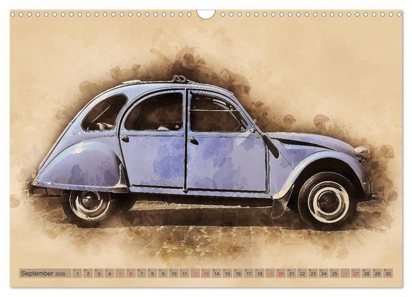 Produktbild: Die Ente, Deux Chevaux, 2CV (Wandkalender 2026 DIN A3 quer), CALVENDO Monatskalender