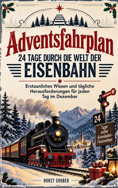 Produktbild: Adventsfahrplan - 24 Tage durch die Welt der Eisenbahn: Erstaunliches Wissen und t&auml;gliche Herausforderungen f&uuml;r jeden Tag im Dezember