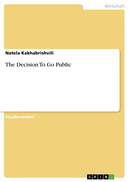 Produktbild: The Decision To Go Public