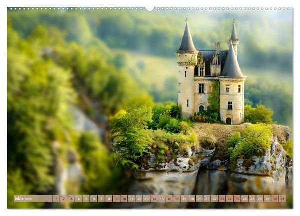 Produktbild: Miniaturwelt Burgen und Schl&ouml;sser (Wandkalender 2026 DIN A2 quer), CALVENDO Monatskalender