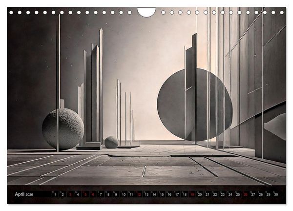 Produktbild: Offene R&auml;ume, minimalistisch und abstrakt (Wandkalender 2026 DIN A4 quer), CALVENDO Monatskalender