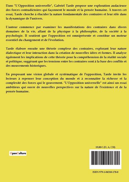 Produktbild: L'Opposition universelle Essai d'une th&eacute;orie des contraires