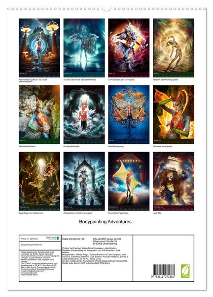 Produktbild: Bodypainting Adventures (hochwertiger Premium Wandkalender 2026 DIN A2 hoch), Kunstdruck in Hochglanz