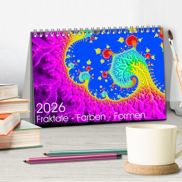 Produktbild: Fraktale - Farben - Formen 2026 (Tischkalender 2026 DIN A5 quer), CALVENDO Monatskalender