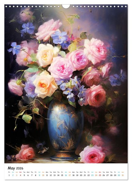 Produktbild: Blossoms & Vases (Wall Calendar 2026 DIN A3 portrait), CALVENDO 12 Month Wall Calendar
