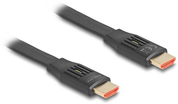 Produktbild: Delock HDMI Anschlusskabel HDMI-A Stecker 5 m Schwarz 81004 8K UHD, vergoldete Steckkontakte, eARC HDMI-Kabel