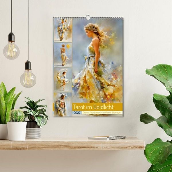 Produktbild: Tarot im Goldlicht. Zeitlose Archetypen in moderner Bildmagie (Wandkalender 2027 DIN A3 hoch), CALVENDO Monatskalender