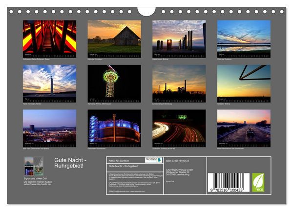 Produktbild: Gute Nacht - Ruhrgebiet! (Wandkalender 2026 DIN A4 quer), CALVENDO Monatskalender