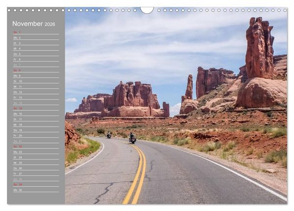 Produktbild: Biker Paradies - Die Canyons der USA (Wandkalender 2026 DIN A3 quer), CALVENDO Monatskalender