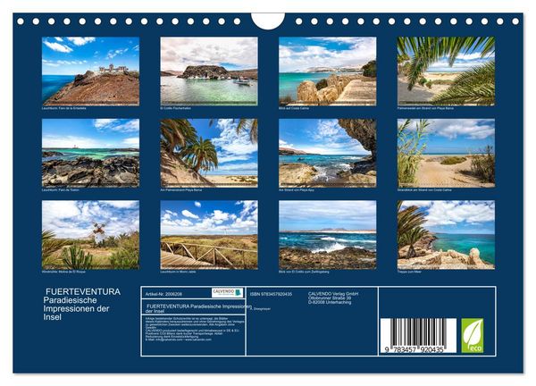 Produktbild: FUERTEVENTURA Paradiesische Impressionen der Insel (Wandkalender 2026 DIN A4 quer), CALVENDO Monatskalender