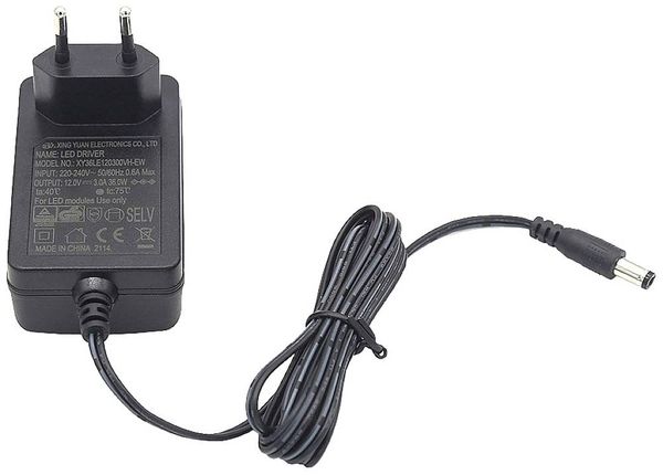 Produktbild: Dehner Elektronik XY 36LE-1203000VH-EW LED-Trafo, LED-Treiber Konstantspannung 36 W 3.0 A 12 V/DC &Uuml;berlastschutz, &Uuml;berspannung 1 St.