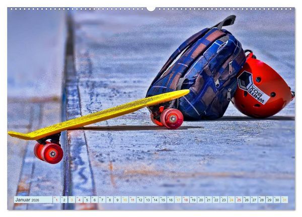 Produktbild: Skateboarding - nichts f&uuml;r Weicheier (hochwertiger Premium Wandkalender 2026 DIN A2 quer), Kunstdruck in Hochglanz