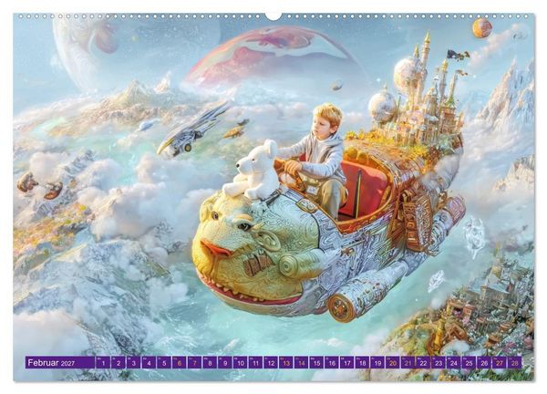 Produktbild: Meine verr&uuml;ckte Welt - Kinderwelten (hochwertiger Premium Wandkalender 2027 DIN A2 quer), Kunstdruck in Hochglanz