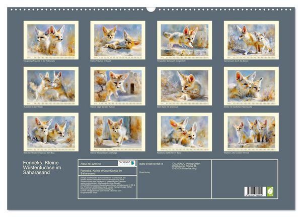 Produktbild: Fenneks. Kleine W&uuml;stenf&uuml;chse im Saharasand (Wandkalender 2027 DIN A2 quer), CALVENDO Monatskalender
