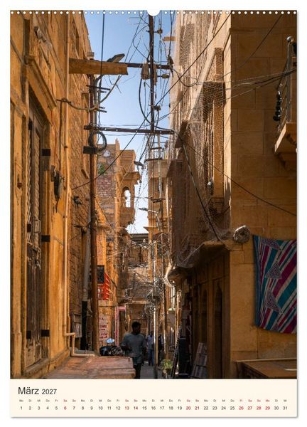Produktbild: Stra&szlig;enleben in Rajasthan (Wandkalender 2027 DIN A2 hoch), CALVENDO Monatskalender