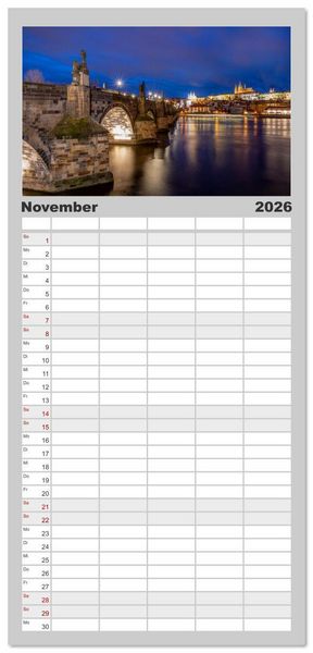 Produktbild: Familienplaner 2026 - Ikonische Br&uuml;cken zwischen Geschichte und Gegenwart mit 5 Spalten (Wandkalender, 21 x 45 cm) CALVENDO