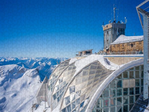 Produktbild: CALVENDO Puzzle Zugspitze - Blick von der Bergstation der Gletscherseilbahn | 1000 Teile Lege-Gr&ouml;&szlig;e 64x48cm Foto-Puzzle f&uuml;r gl&uuml;ckliche Stunden