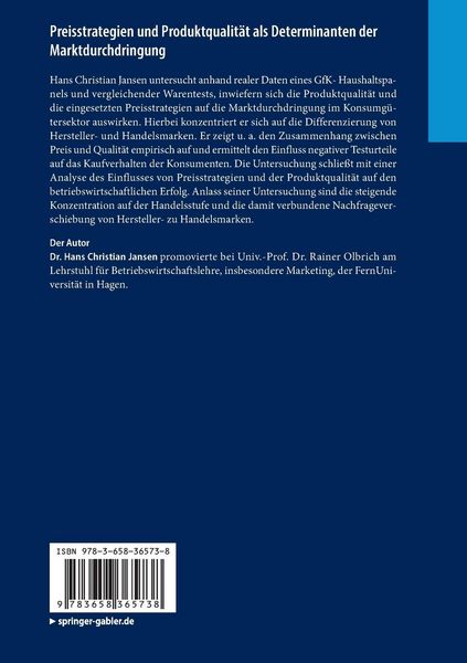 Produktbild: Preisstrategien und Produktqualit&auml;t als Determinanten der Marktdurchdringung