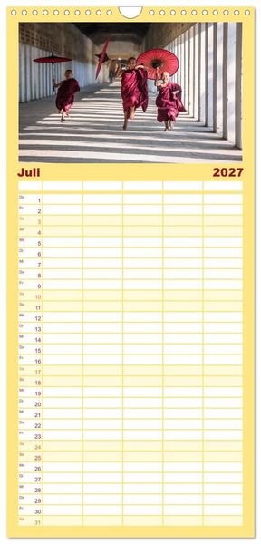 Produktbild: Familienplaner 2027 - Faszinierendes Asien - Eine Kulturreise in den Fernen Osten mit 5 Spalten (Wandkalender, 21 x 45 cm) CALVENDO