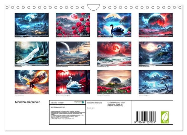 Produktbild: Mondzauberschein (Wandkalender 2026 DIN A4 quer), CALVENDO Monatskalender