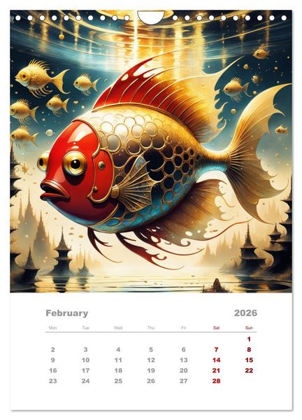 Produktbild: The adventures of the steel fish (Wall Calendar 2026 DIN A4 portrait), CALVENDO 12 Month Wall Calendar