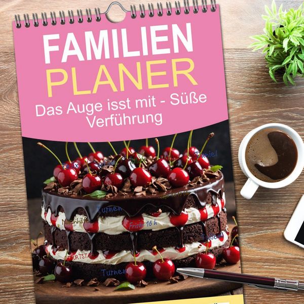 Produktbild: Familienplaner 2026 - Das Auge isst mit - S&uuml;&szlig;e Verf&uuml;hrung mit 5 Spalten (Wandkalender, 21 x 45 cm) CALVENDO