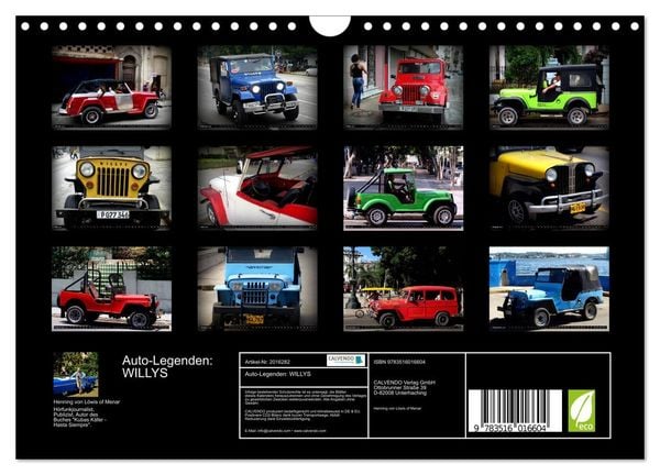 Produktbild: Auto-Legenden: WILLYS (Wandkalender 2026 DIN A4 quer), CALVENDO Monatskalender