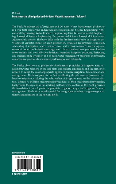 Produktbild: Fundamentals of Irrigation and On-farm Water Management: Volume 1